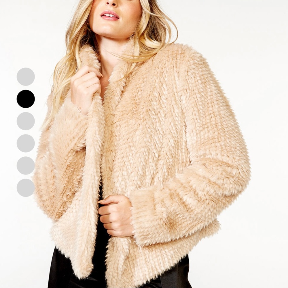Bardot Faux Fur Waterfall Jacket
